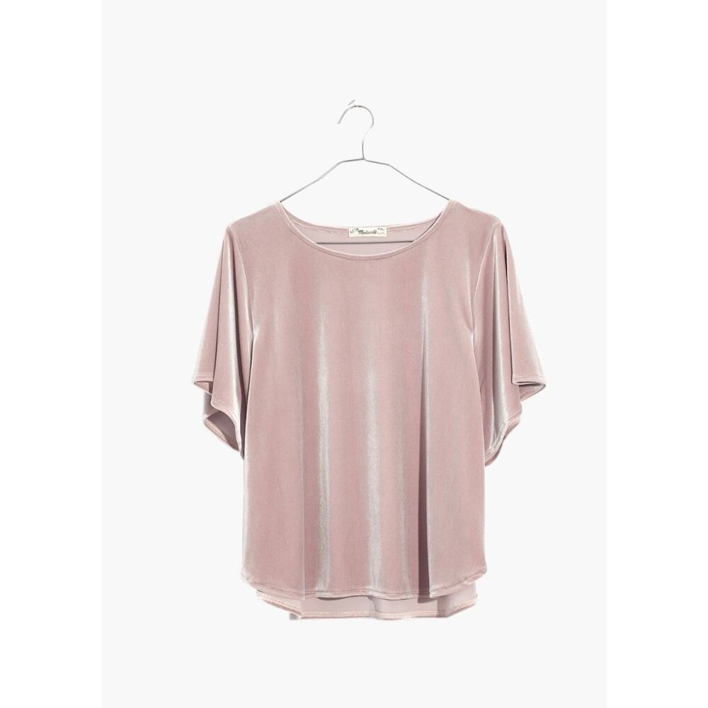 EUC Madewell Velvet Butterfly Top Light Pink/Wisteria Dove Sz XXL
